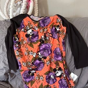 lularoe Black and Orange Long Sleeve Tee
